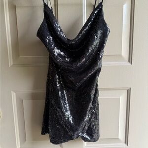 Urban Outfitters Black Sequin Mini Dress